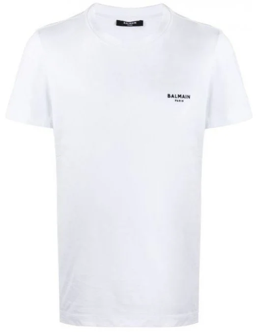 Tricou BALMAIN, Chest Logo, White - WH1EF000B069GAB
