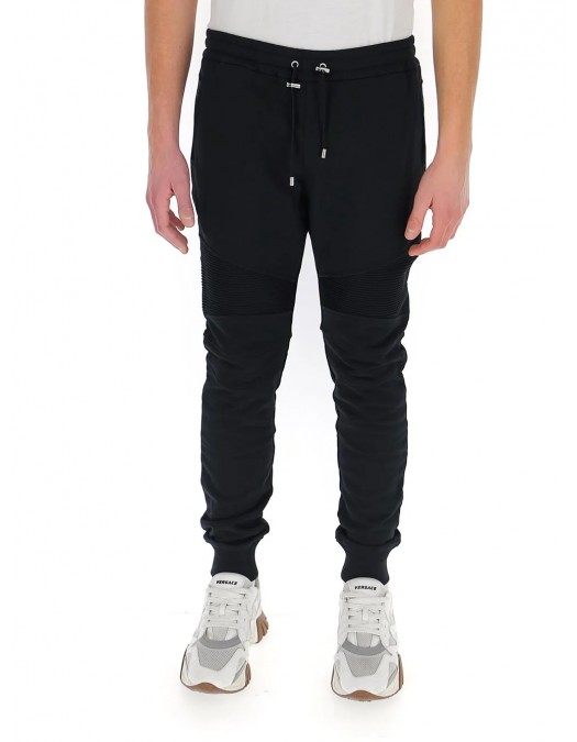 Pantaloni Balmain, Logo Alb, Bumbac - VH1OB000B071EAB