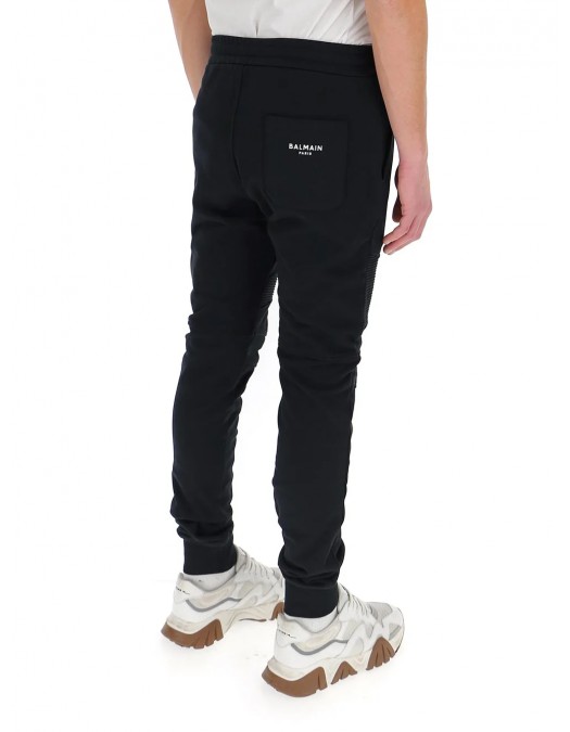 Pantaloni Balmain, Logo Alb, Bumbac - VH1OB000B071EAB