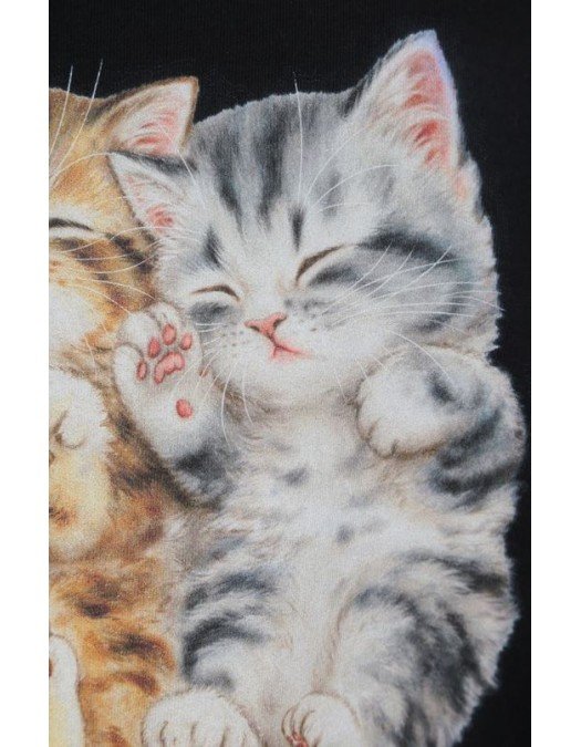 Tricou VETEMENTS,  Cute Cat Print, Black - VL12TR360B1602BLACK