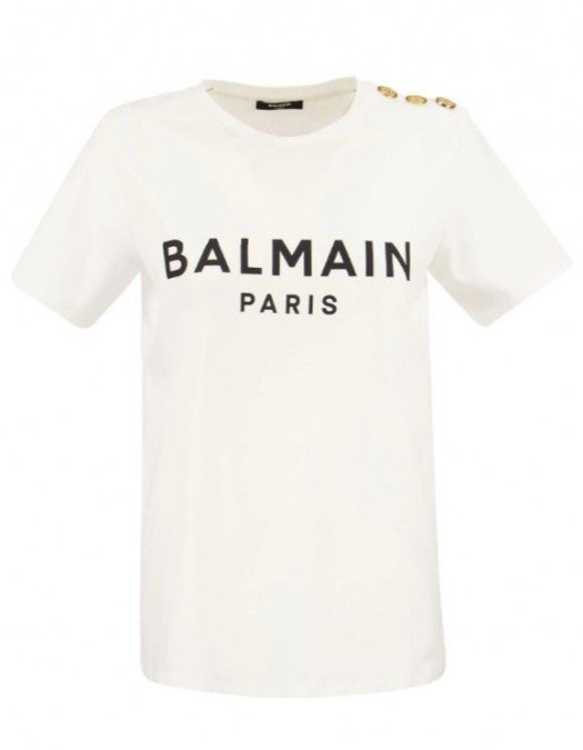 Tricou BALMAIN, Nasturi Aurii cu Logo - WF0EF005B091GAB