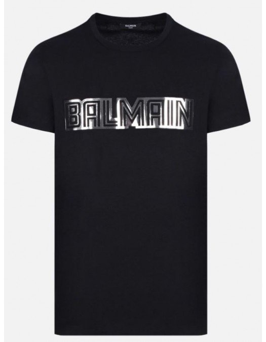Tricou BALMAIN, Laminated Logo, Negru - WH0EF000B160EAC