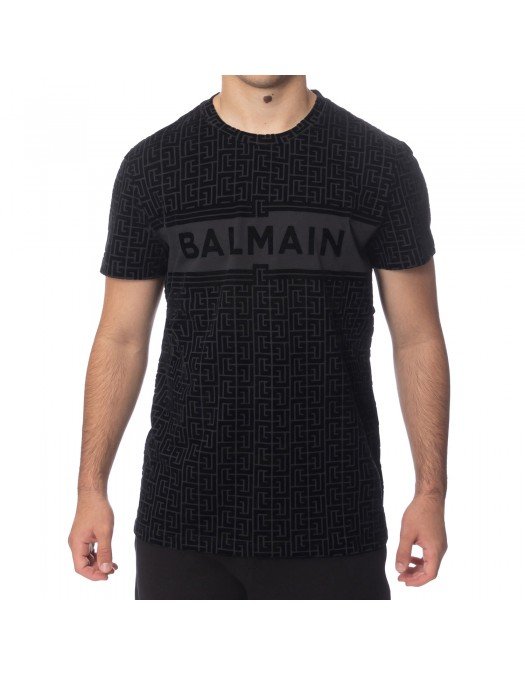 TRICOU BALMAIN, Black Monogram, Bumbac - WH1EF000B133EAP TRICOU BALMAIN, Black Monogram, Bumbac - WH1EF000B133EAP