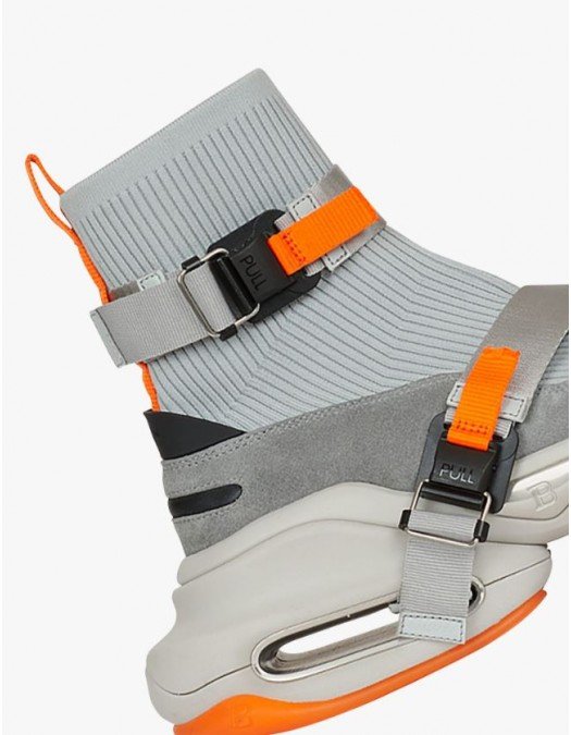 Sneakers BALMAIN, Gray  Orange Suede And Knit B Bold - WM0VJ279TLKEYCJ