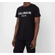 Tricou BALMAIN, White Logo, Negru - XH1EF000BB23EAB