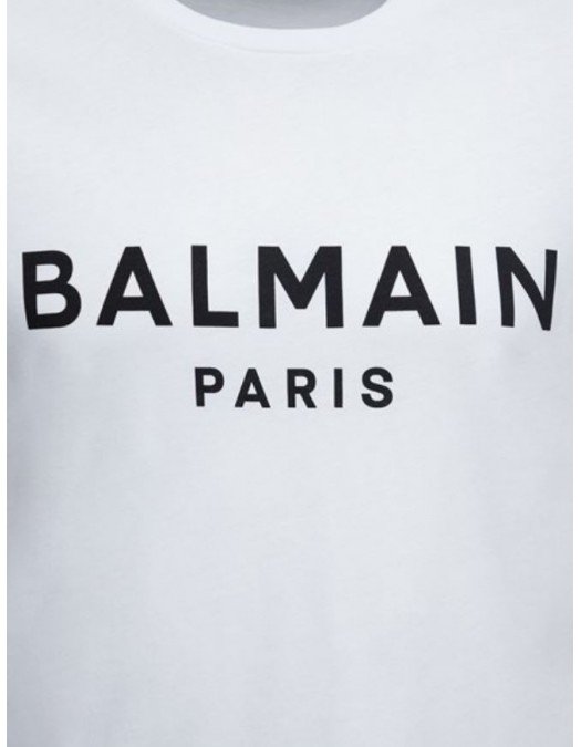 Tricou BALMAIN, Black Logo, Alb - XH1EF000BB23GAB