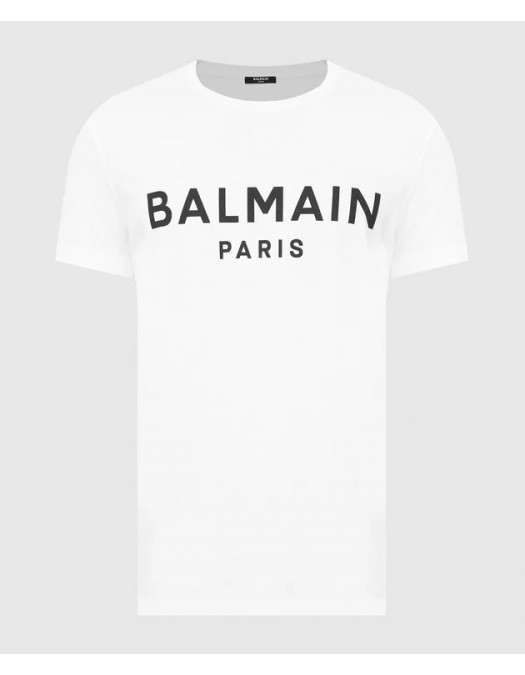 Tricou BALMAIN, Black Logo, Alb - XH1EF000BB23GAB