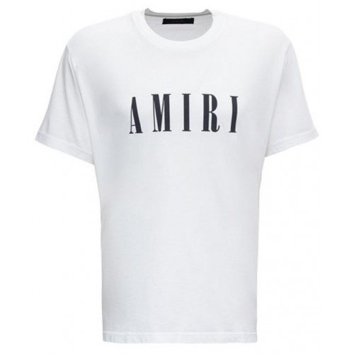 TRICOU AMIRI, Bumbac, Black Logo, Alb