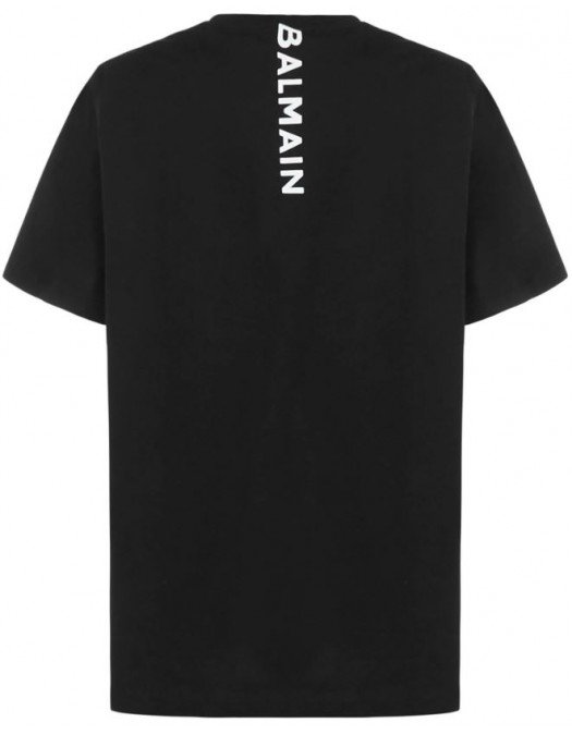 Tricou BALMAIN, Oversizet Fit, Imprimeu Brand Alb - YH1EG010BB16EAB