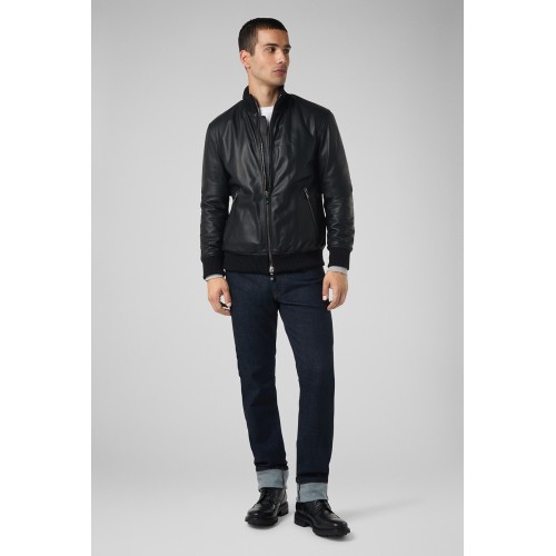 Geaca PAL ZILERI, Bomber Stand up Collar, Black Geaca PAL ZILERI, Bomber Stand up Collar, Black