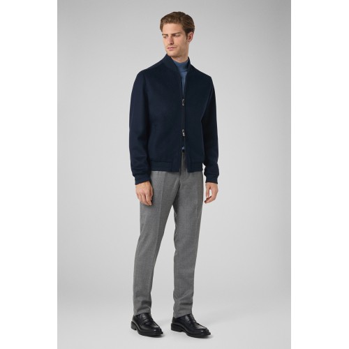 Jacheta PAL ZILERI, Jersey Bomber, Navy Blue Jacheta PAL ZILERI, Jersey Bomber, Navy Blue