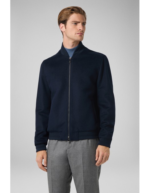 Jacheta PAL ZILERI, Jersey Bomber, Navy Blue - Z36SH531ENJ91601