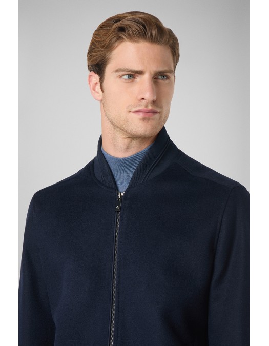 Jacheta PAL ZILERI, Jersey Bomber, Navy Blue - Z36SH531ENJ91601