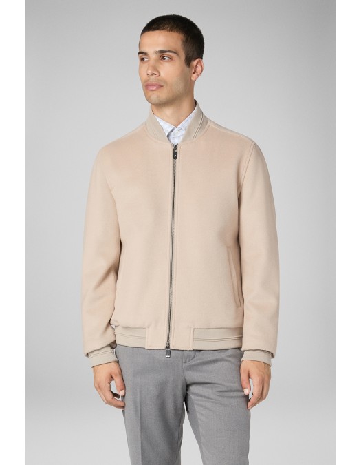 Jacheta PAL ZILERI, Jersey Bomber, Beige - Z36SH531ENJ91637