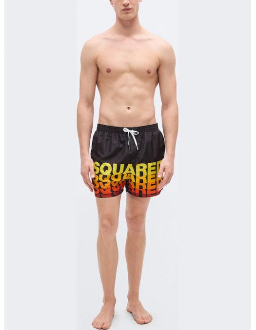 Short DSQUARED2, logo print, Negru - D7B626710001