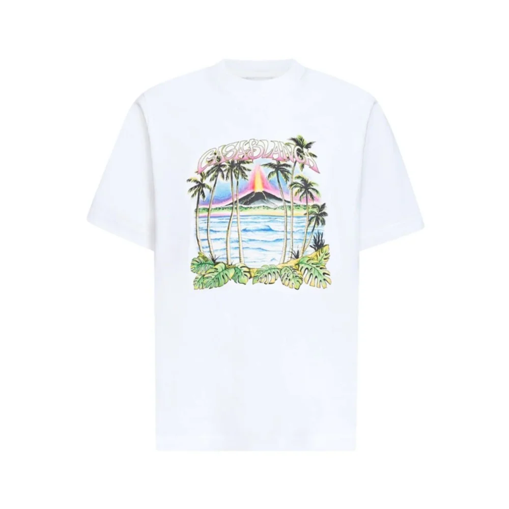 Tricou CASABLANCA, White Volcano Printed T-shirt