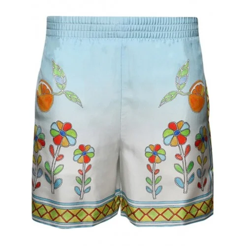 Pantaloni scurti Casablanca, Floral-print silk