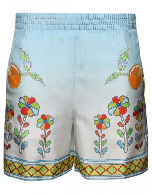 Pantaloni scurti Casablanca, Floral-print silk - MS24tr01216SILK