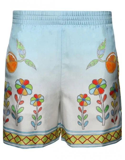 Pantaloni scurti Casablanca, Floral-print silk - MS24tr01216SILK Pantaloni scurti Casablanca, Floral-print silk - MS24tr01216SILK