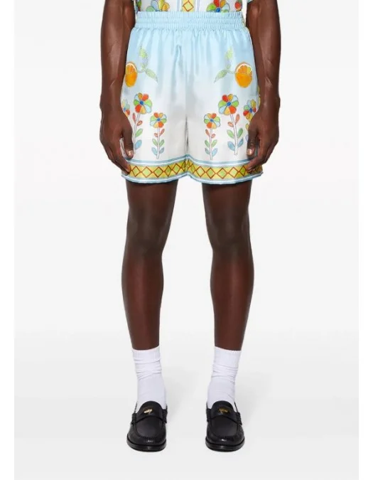 Pantaloni scurti Casablanca, Floral-print silk - MS24tr01216SILK Pantaloni scurti Casablanca, Floral-print silk - MS24tr01216SILK