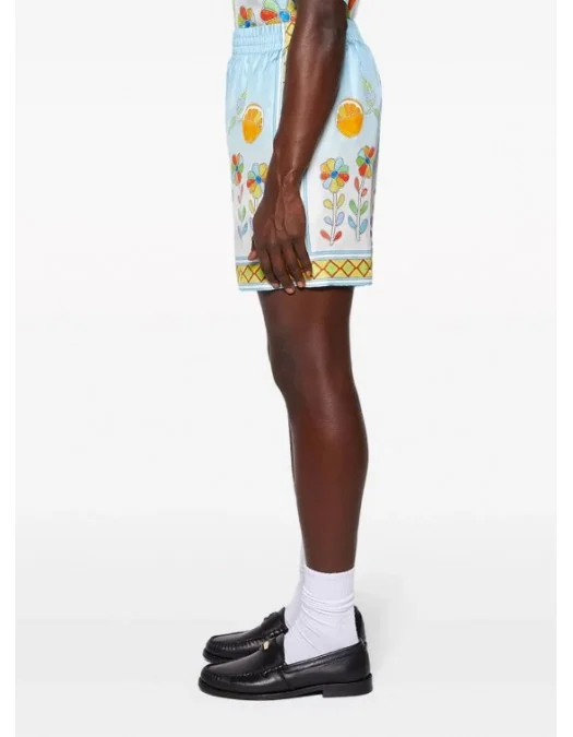 Pantaloni scurti Casablanca, Floral-print silk - MS24tr01216SILK Pantaloni scurti Casablanca, Floral-print silk - MS24tr01216SILK