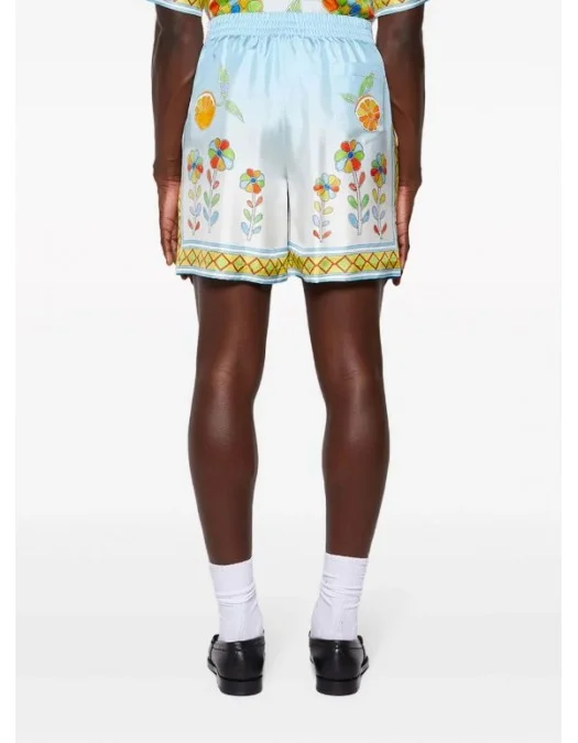 Pantaloni scurti Casablanca, Floral-print silk - MS24tr01216SILK Pantaloni scurti Casablanca, Floral-print silk - MS24tr01216SILK