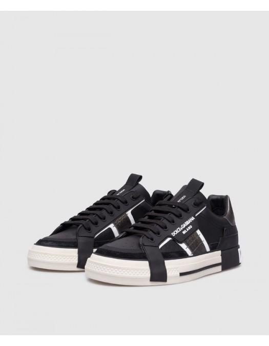 SNEAKERS DOLCE & GABBANA, Insertii Argintii - CS1863BKAR8B979