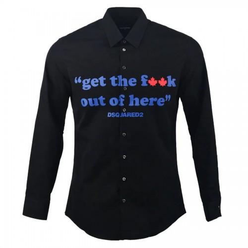 Camasa DSQUARED2, Text Print, Black Camasa DSQUARED2, Text Print, Black