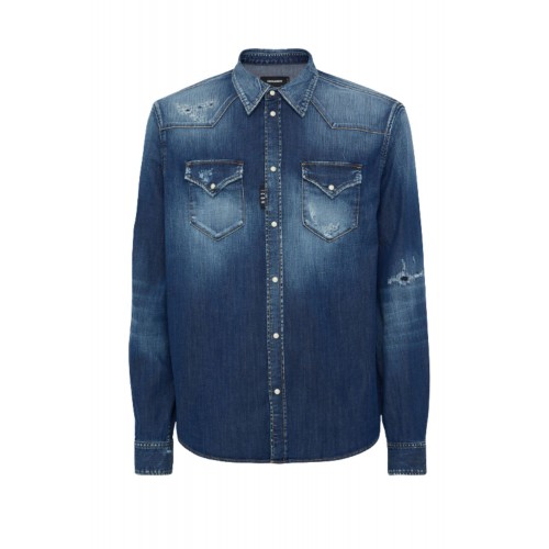 Camasa DSQUARED2, Icon Regular,Wester, Blue