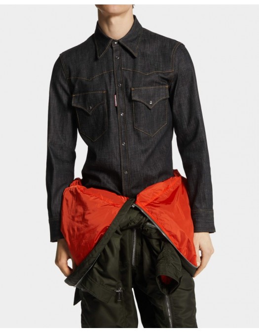 Camasa DSQUARED2,Fashion Western Shirt, Black - S71DM0810S30357900 Camasa DSQUARED2,Fashion Western Shirt, Black - S71DM0810S30357900