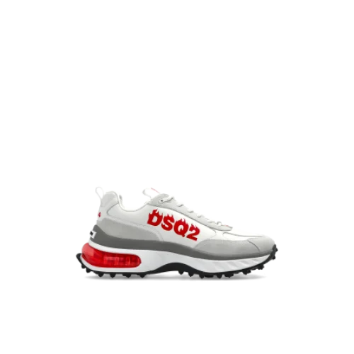 Sneakers DSQUARED2, Bubble Design, Red Details, White