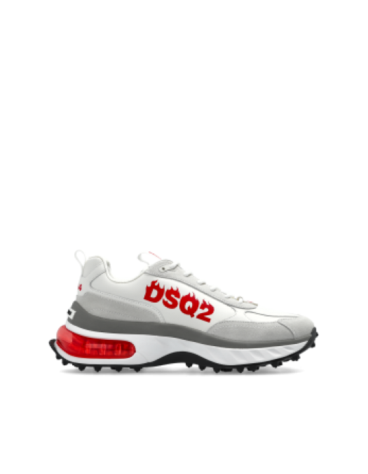 Sneakers DSQUARED2, Bubble Design, Red Details, White - SNM043823807426M1747 Sneakers DSQUARED2, Bubble Design, Red Details, White - SNM043823807426M1747
