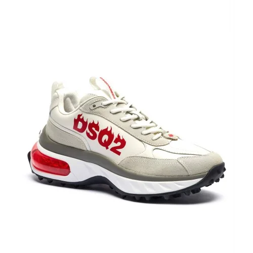 Sneakers DSQUARED2, Bubble Design, Red Details, White