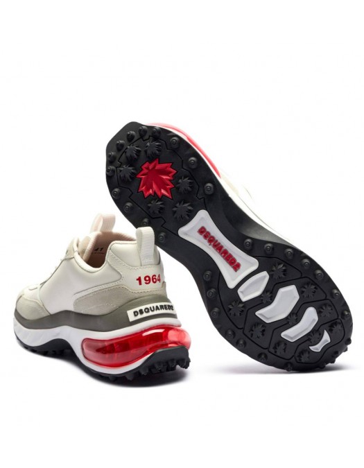 Sneakers DSQUARED2, Bubble Design, Red Details, White - SNM043823807426M1747 Sneakers DSQUARED2, Bubble Design, Red Details, White - SNM043823807426M1747