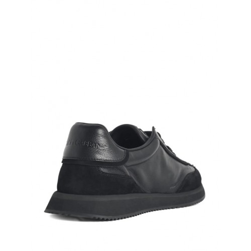 Sneakers DOLCE & GABBANA, CUSHION BLACK LEATHER SNEAKERS