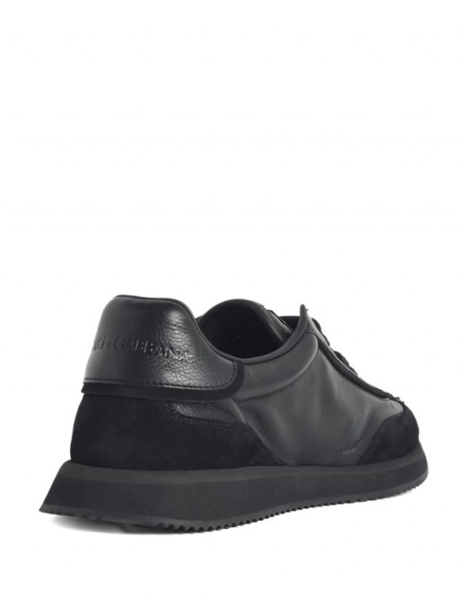 Sneakers DOLCE & GABBANA, CUSHION BLACK LEATHER SNEAKERS - CS2288A01248B956