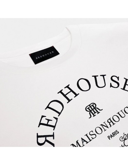Tricou REDHOUSE, ЯH CHAMPS ELYSEES WHITE TEE, Oversized Fit - RHTS193