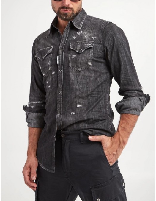 Camasa DSQUARED2, Classic Western Shirt, Grey - S74DM0700S30826900