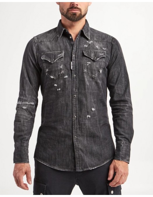 Camasa DSQUARED2, Classic Western Shirt, Grey - S74DM0700S30826900