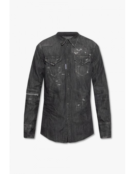 Camasa DSQUARED2, Classic Western Shirt, Grey - S74DM0700S30826900