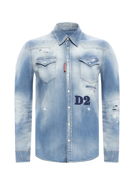 Camasa Dsquared2, Denim, D2 frontal - S75DL0749470