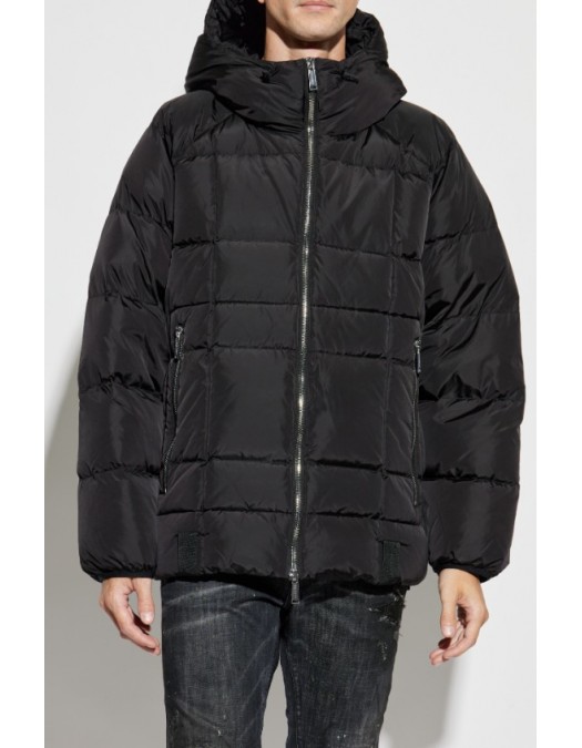 Geaca Dsquared2, Gluga Oversized, Fermoare argintii, Negru - S71AN0643S53817900