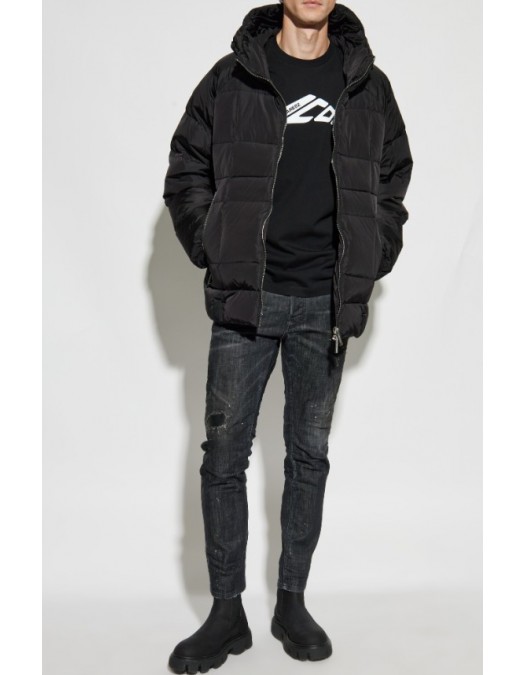Geaca Dsquared2, Gluga Oversized, Fermoare argintii, Negru - S71AN0643S53817900