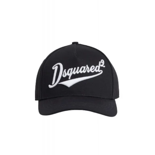 Sapca DSQUARED2, Logo Embroidered Baseball Cap Black