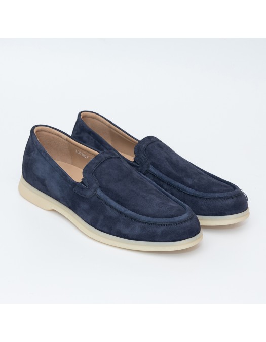 Laofers FRANCESCHETTI,CAMOSCIO ,Bleumarin - 107800726560501