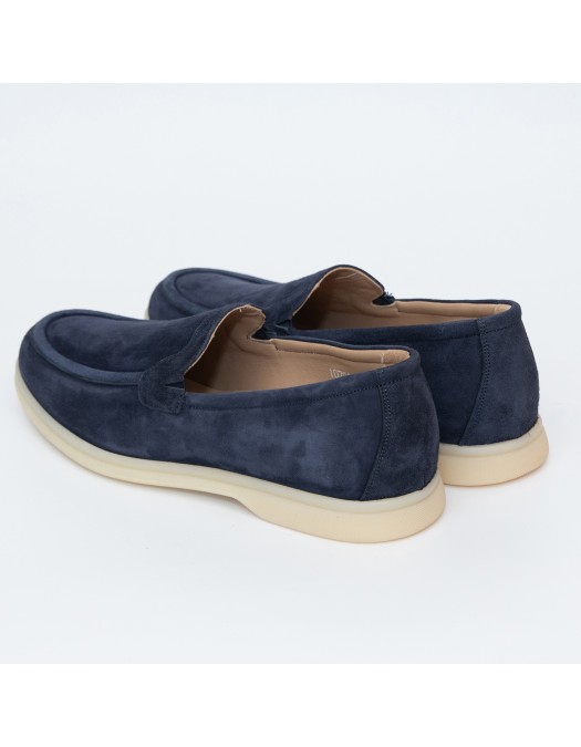 Laofers FRANCESCHETTI,CAMOSCIO ,Bleumarin - 107800726560501