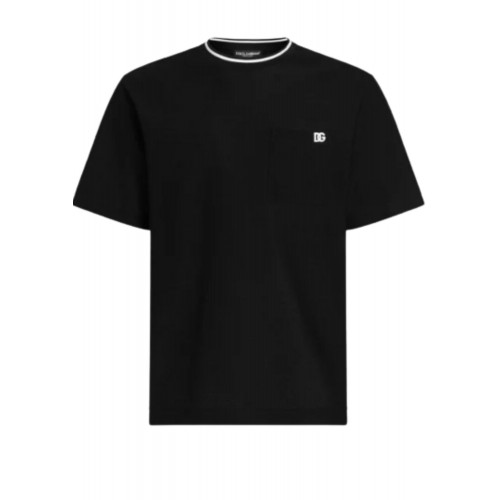 TRICOU DOLCE & GABBANA, Classic, Logo Embroidered, Black TRICOU DOLCE & GABBANA, Classic, Logo Embroidered, Black