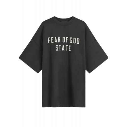 Tricou FEAR OF GOD, Logo Insert, Long Oversized, Black Tricou FEAR OF GOD, Logo Insert, Long Oversized, Black