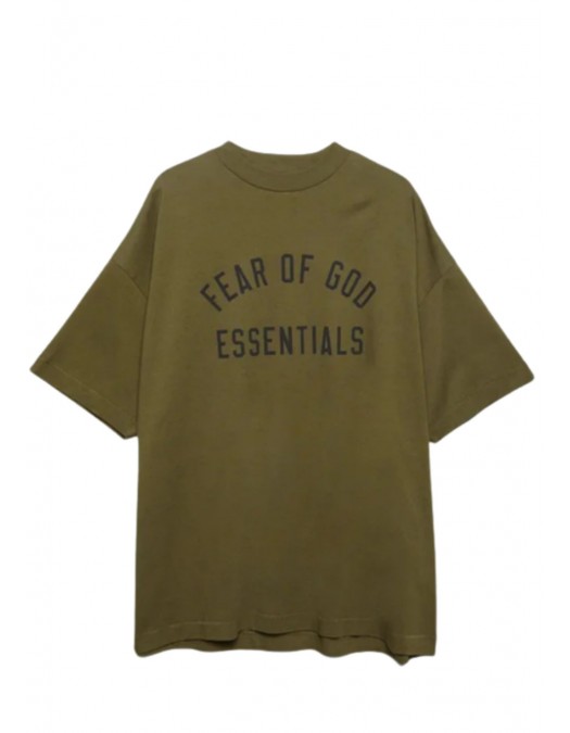 Tricou FEAR OF GOD, Logo Insert, Olive Oversized - 125BT244194FOLIVE Tricou FEAR OF GOD, Logo Insert, Olive Oversized - 125BT244194FOLIVE