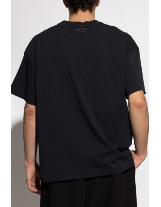 Tricou FEAR OF GOD,Essentials BLACK T-shirt with logo patch - 125SP254280FJETBLACK
